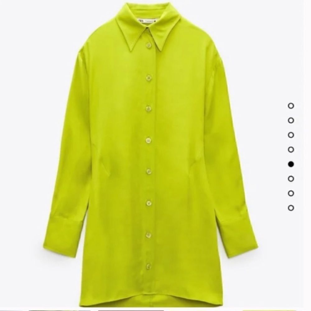 NEW ZARA Green Cut Out Shirt Dress